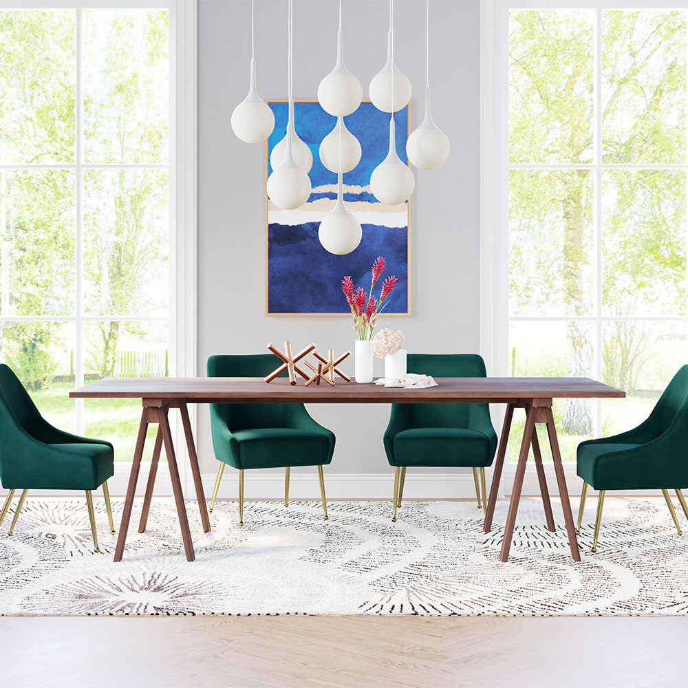 MAXINE DINING CHAIR GREEN & GOLD