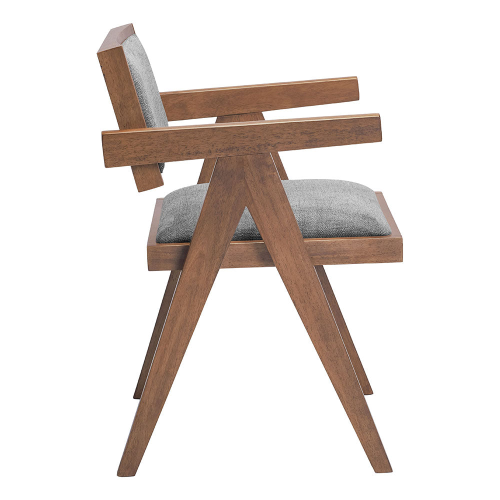 Delhi Dining Chair Gray & Walnut