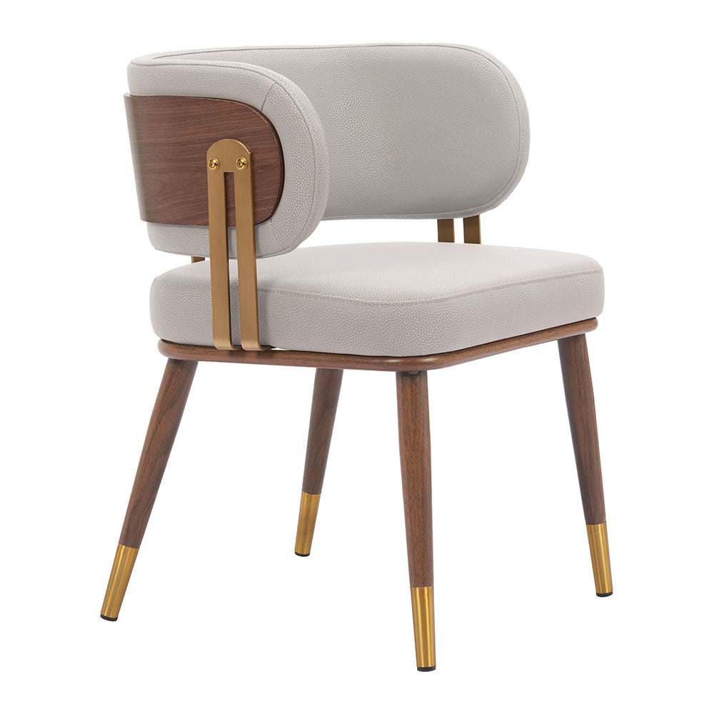 BREW DINING CHAIR BEIGE & WALNUT