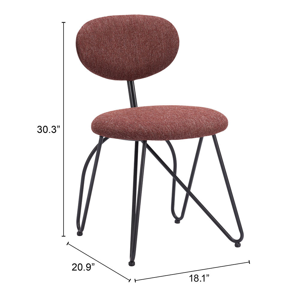 NOVI DINING CHAIR MAROON BROWN
