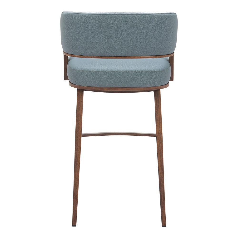 POISE BARSTOOL AZURE GRAY & WALNUT