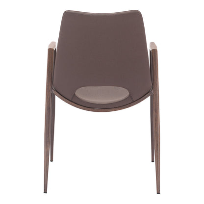 DESI DINING CHAIR BROWN & WALNUT