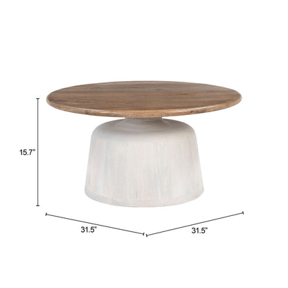 GOBLET COFFEE TABLE BROWN & WHITE