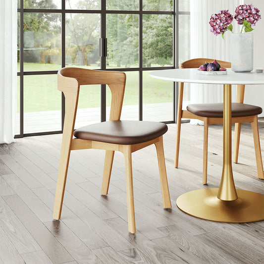 PIORO DINING CHAIR BROWN & NATURAL