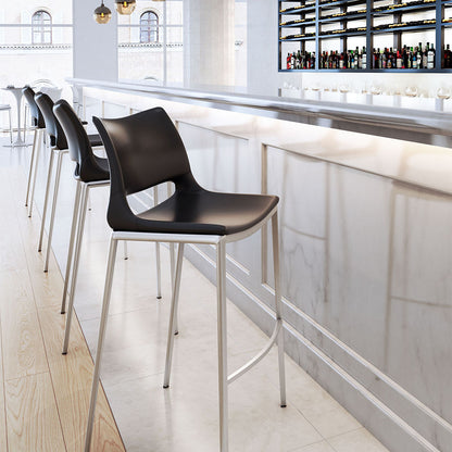 ACE BARSTOOL BLACK & SILVER