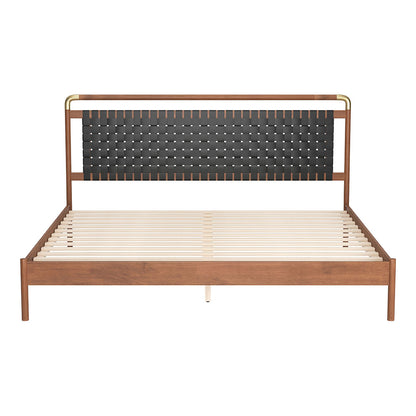 NETZ KING BED BLACK & WALNUT