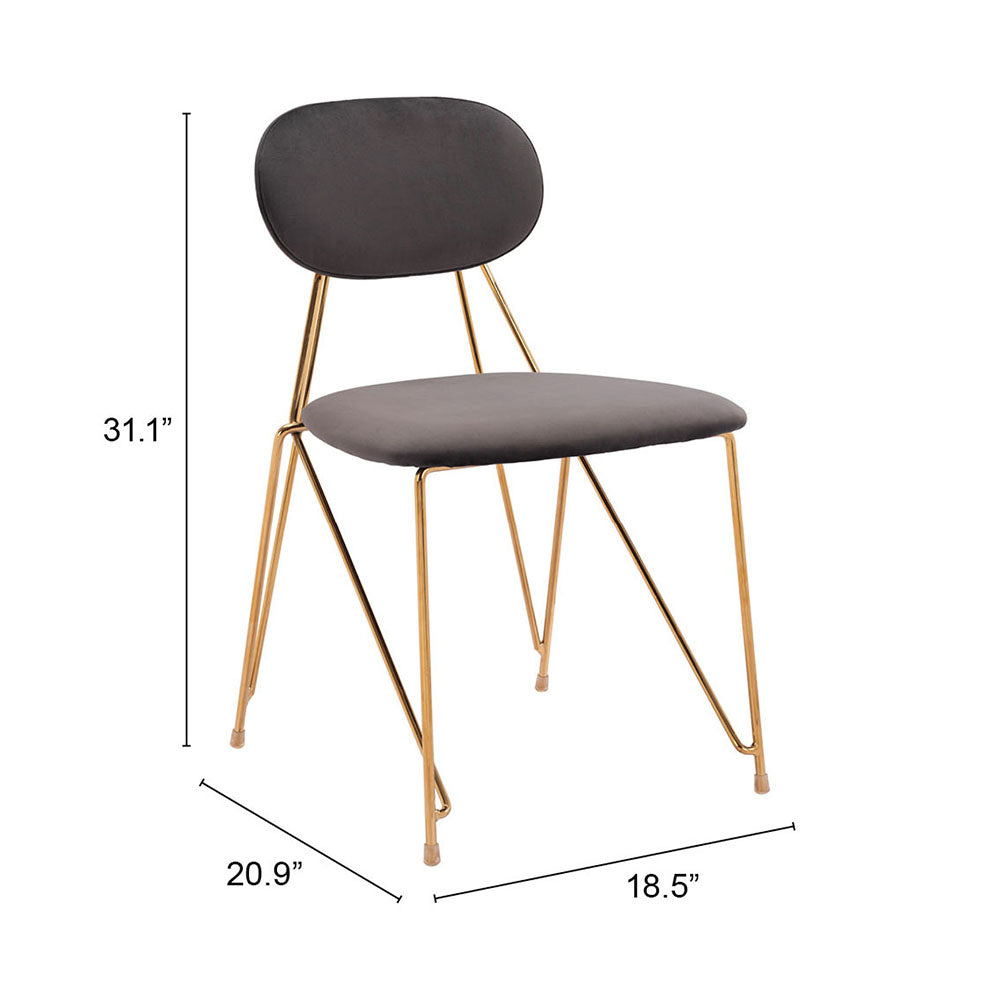 GEORGES DINING CHAIR GRAY & GOLD