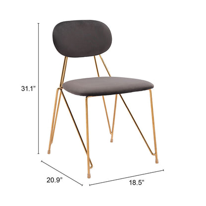 GEORGES DINING CHAIR GRAY & GOLD