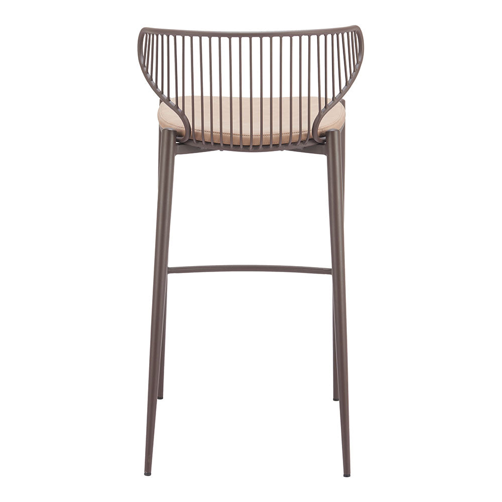 SILUES BARSTOOL TAUPE & BROWN