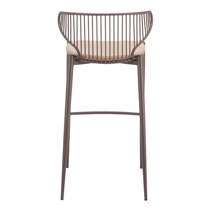 SILUES BARSTOOL TAUPE & BROWN