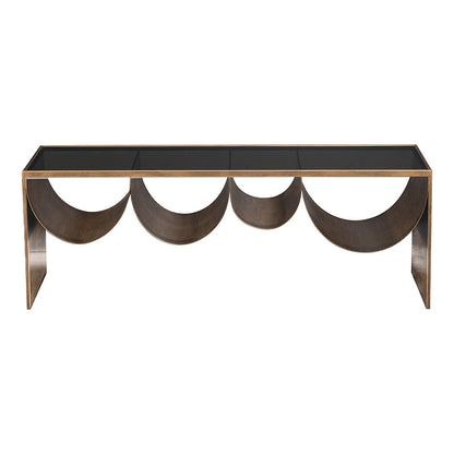 REED COFFEE TABLE BRASS & BLACK