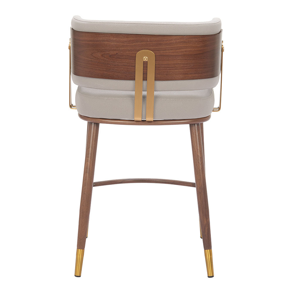 BREW COUNTER STOOL BEIGE & WALNUT