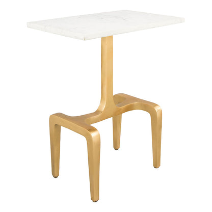 CLEMENT SIDE TABLE WHITE & GOLD