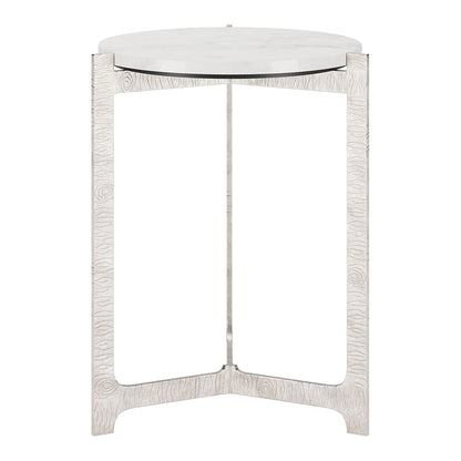 BARMAS SIDE TABLE WHITE & SILVER