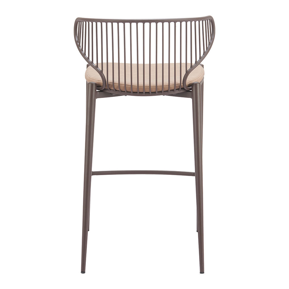SILUES COUNTER STOOL TAUPE & BROWN