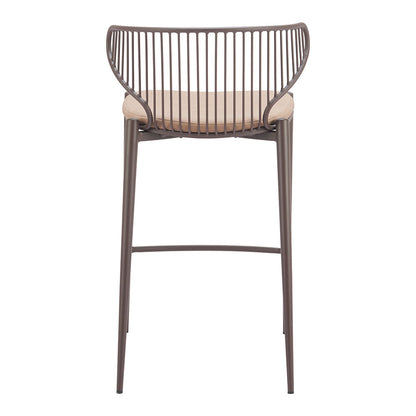 SILUES COUNTER STOOL TAUPE & BROWN