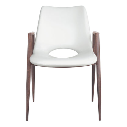 DESI DINING CHAIR WHITE & WALNUT