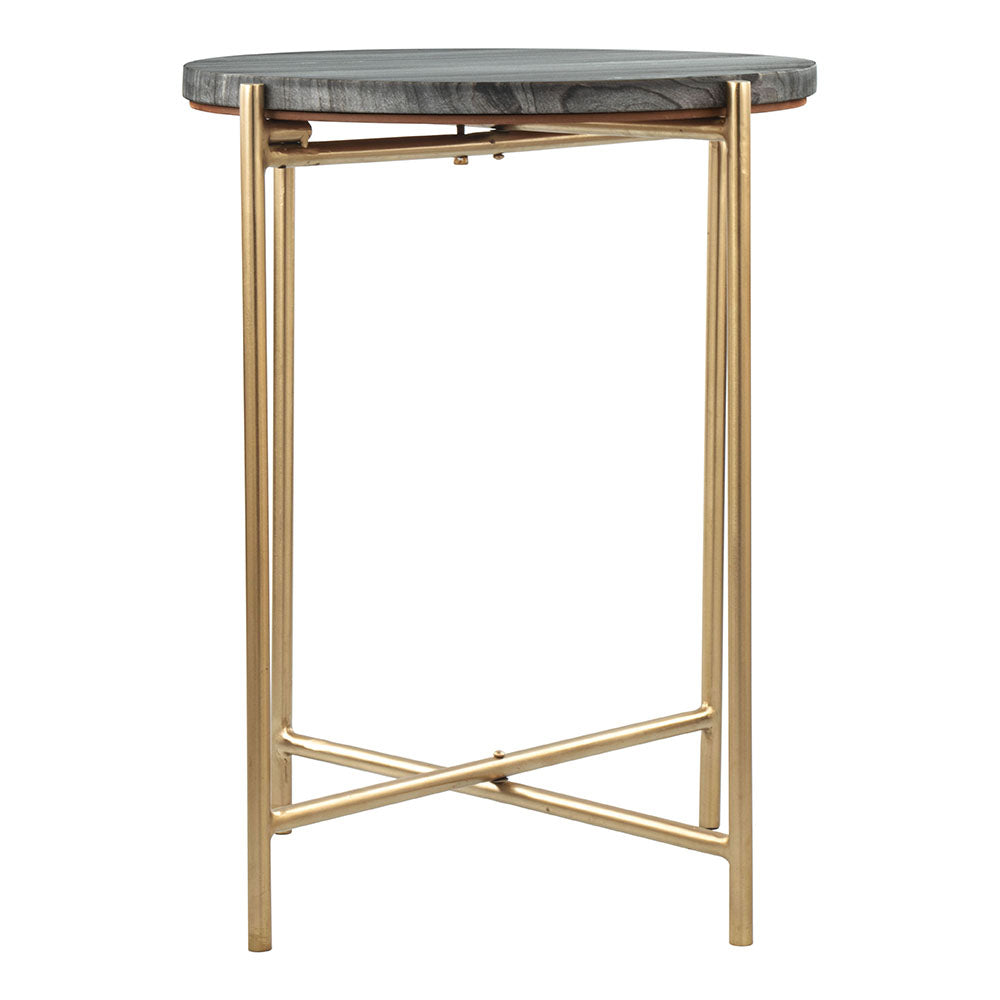 DAVID SIDE TABLE GRAY & GOLD