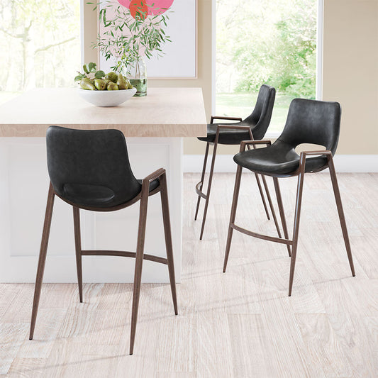 DESI COUNTER STOOL BLACK & WALNUT