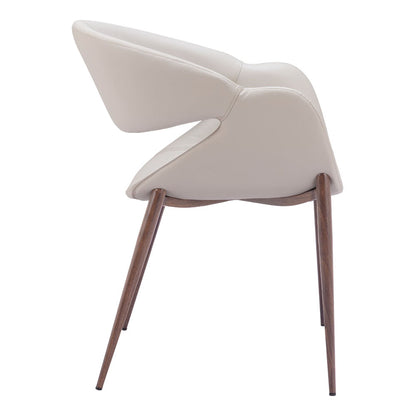 LIMAY DINING CHAIR BEIGE & WALNUT