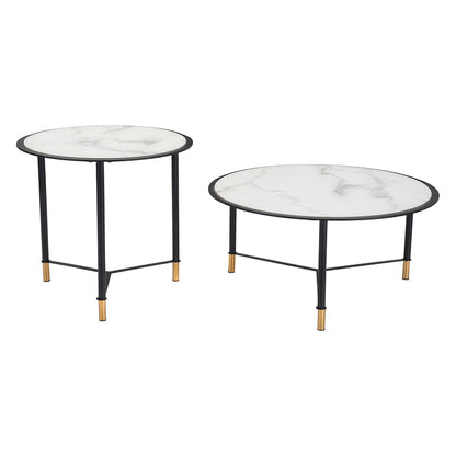 DAVIS COFFEE TABLE SET WHITE & BLACK