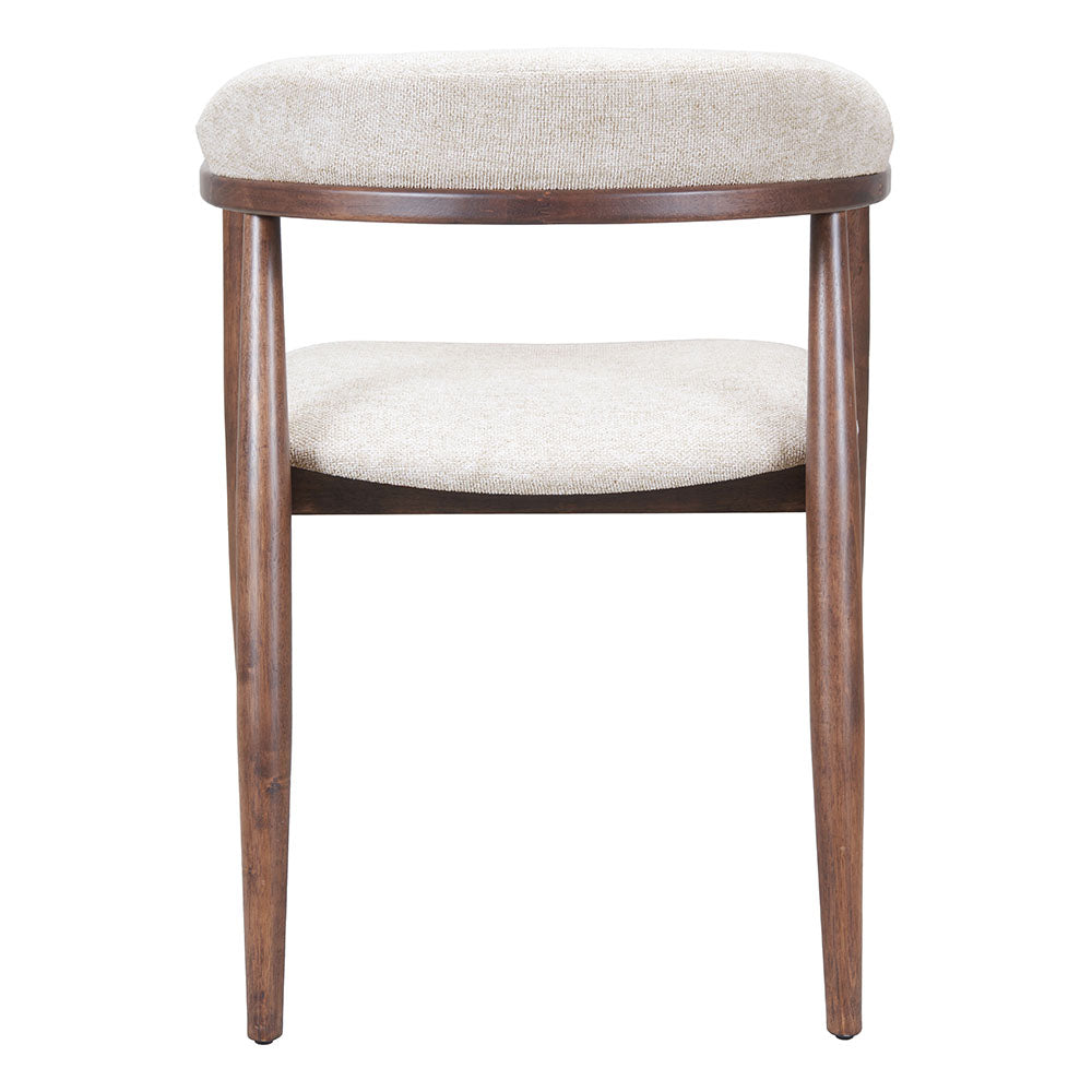 GOKA DINING CHAIR BEIGE & WALNUT