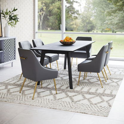 MAXINE DINING CHAIR GRAY & GOLD