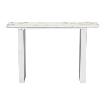 ATLAS CONSOLE TABLE WHITE & SILVER