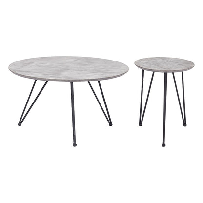 KERRIS COFFEE TABLE SET GRAY & BLACK