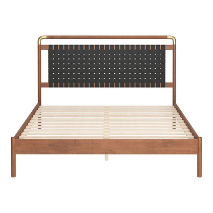 NETZ QUEEN BED BLACK & WALNUT