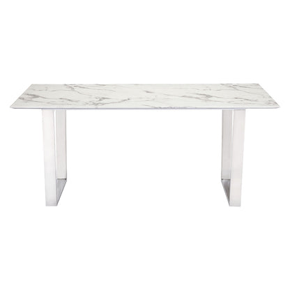 ATLAS DINING TABLE WHITE & SILVER