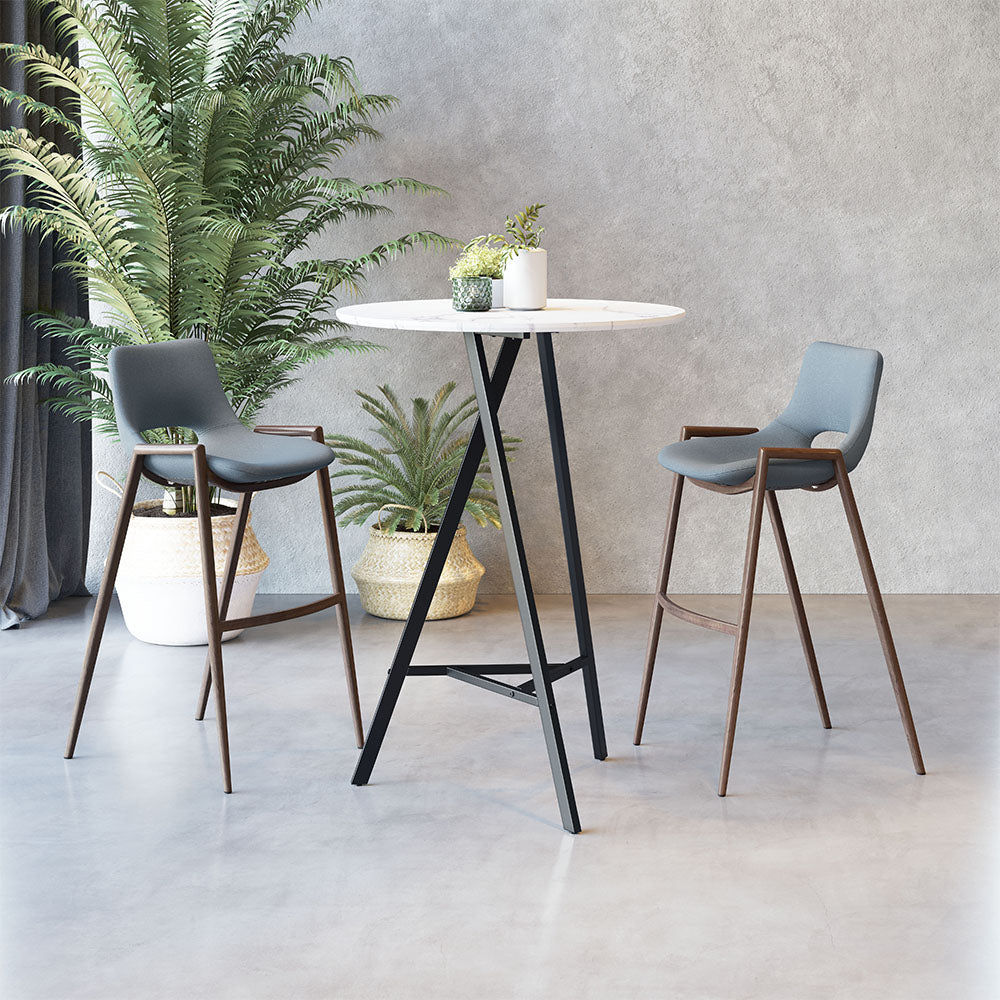 DESI BARSTOOL AZURE GRAY & WALNUT