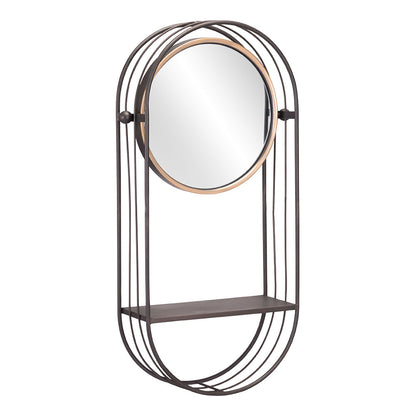 SARONI MIRROR SHELF ANTIQUE GRAY