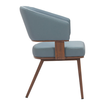POISE DINING CHAIR AZURE GRAY & WALNUT