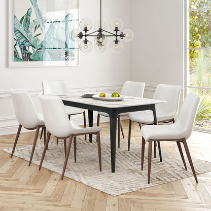 MAGNUS DINING CHAIR WHITE & WALNUT