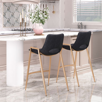 DESI COUNTER STOOL BLACK & GOLD