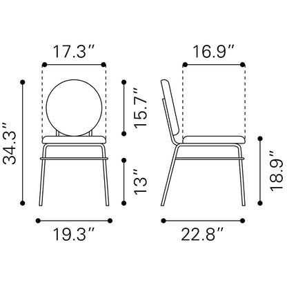 ODESSA DINING CHAIR GREEN & GOLD