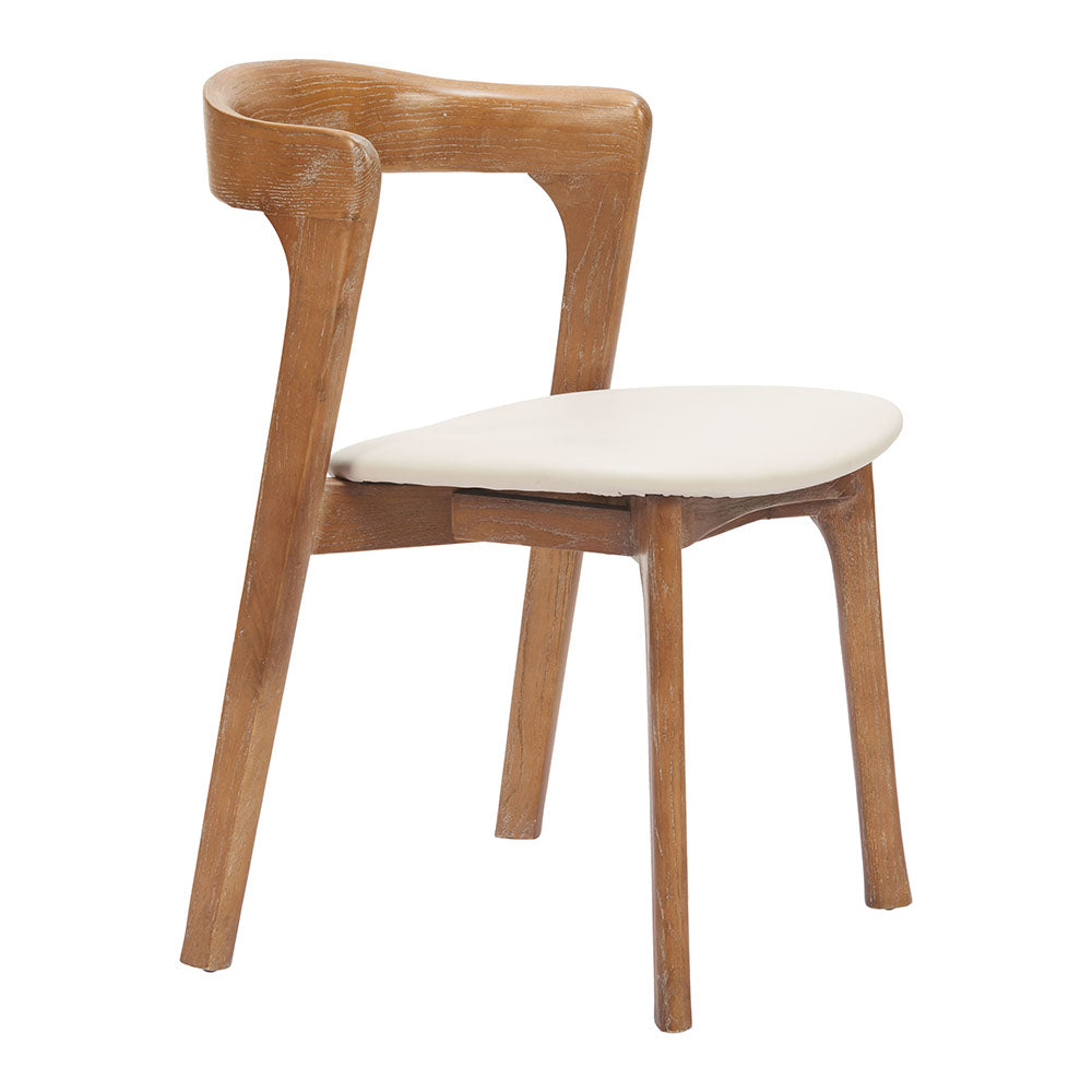 PIORO DINING CHAIR BEIGE & WALNUT