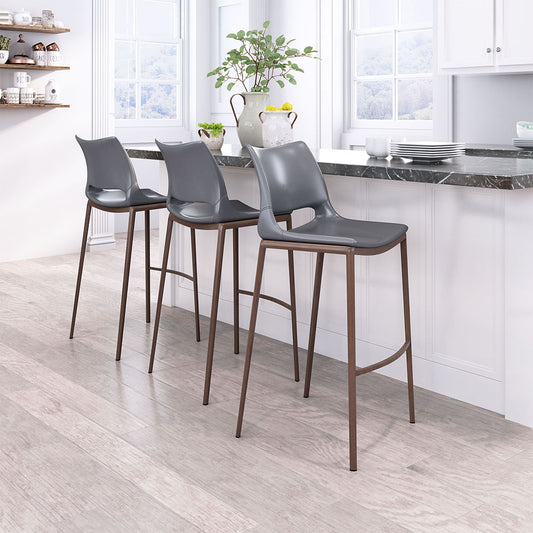 ACE BARSTOOL DARK GRAY & WALNUT