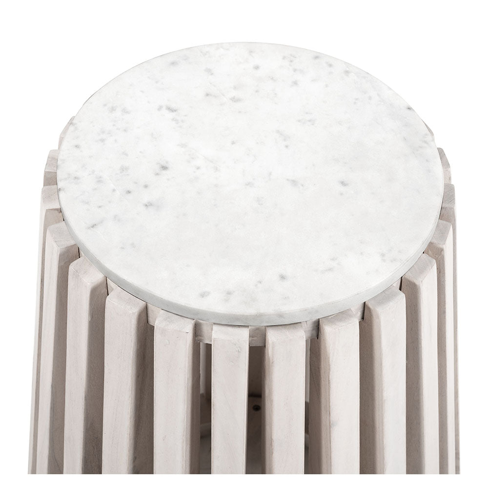 CYPRUS SIDE TABLE WHITE & WHITEWASHED