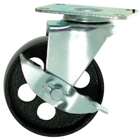 5IN GALVANIZED CASTERS - SWIVEL WITH BRAKES