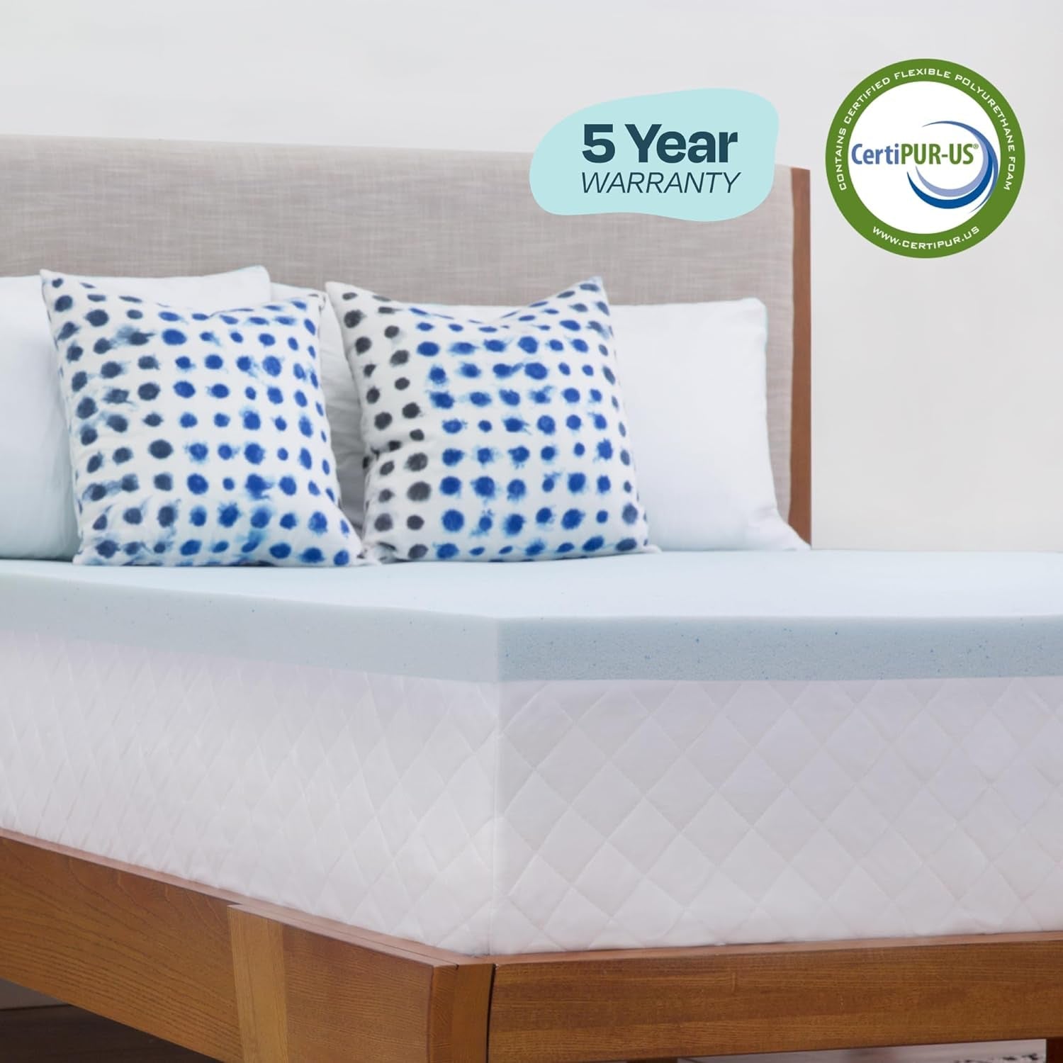 Oaklyn & Co. Blue Mist 2-Inch Cooling Memory Foam Topper