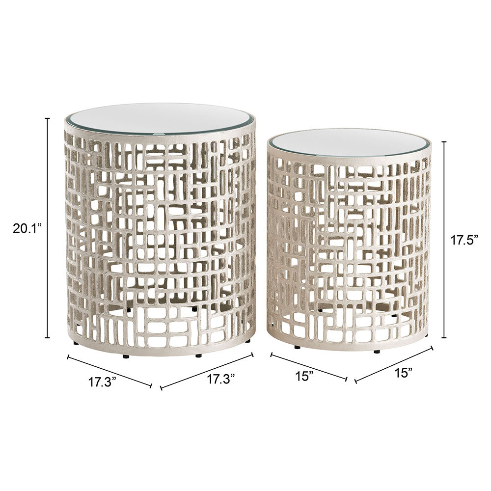 REDEN SIDE TABLE SET SILVER