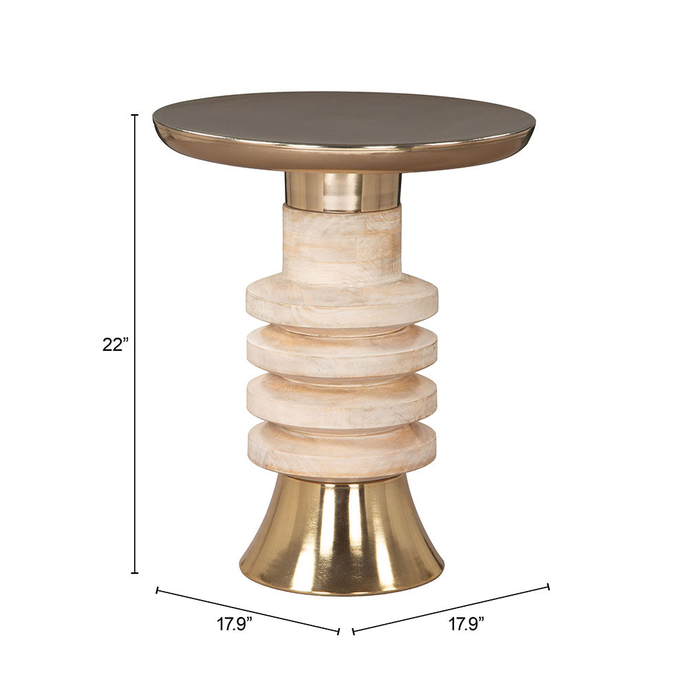 RINGAR SIDE TABLE GOLD & NATURAL