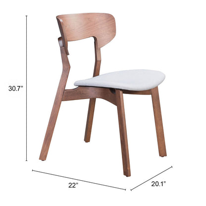 RUSSELL DINING CHAIR WALNUT & LIGHT GRAY