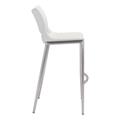 ACE BARSTOOL WHITE & SILVER