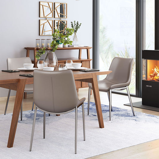 MAGNUS DINING CHAIR BROWN & SILVER