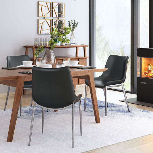MAGNUS DINING CHAIR BLACK & SILVER