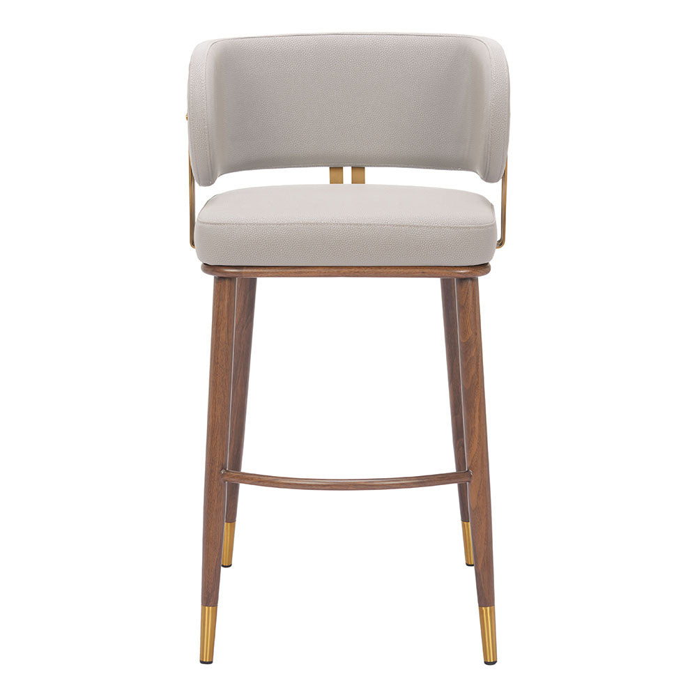BREW BARSTOOL BEIGE & WALNUT