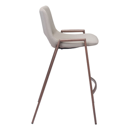 DESI COUNTER STOOL BEIGE & WALNUT